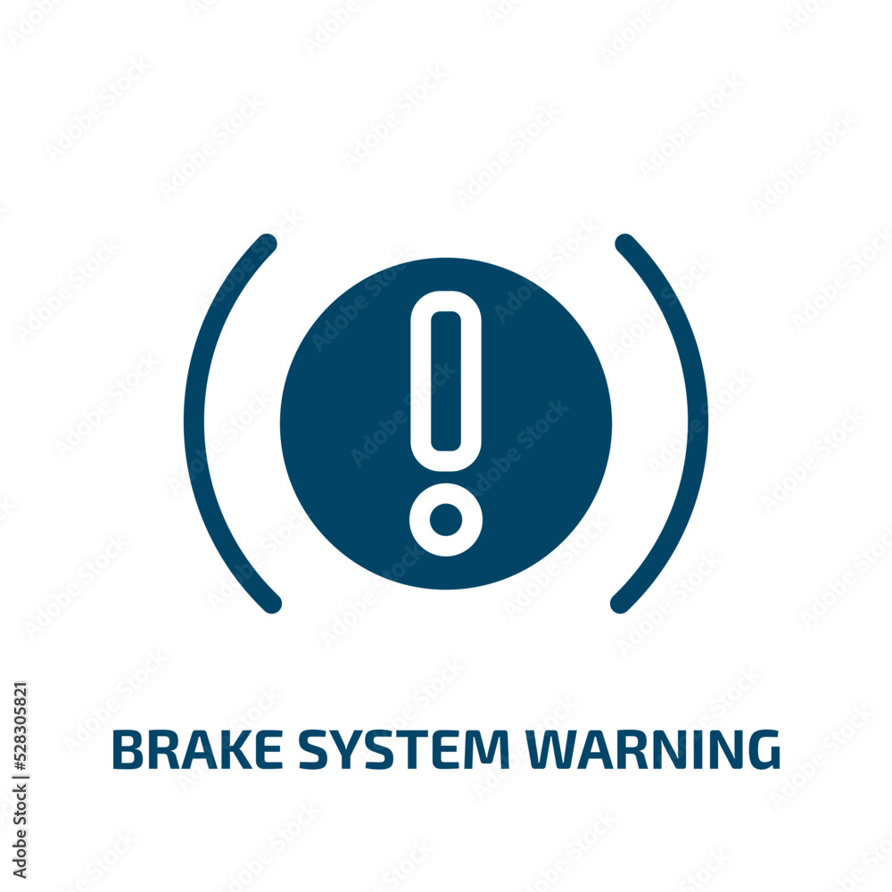 brake system warning vector icon. brake system warning, auto, vehicle filled icons from flat car