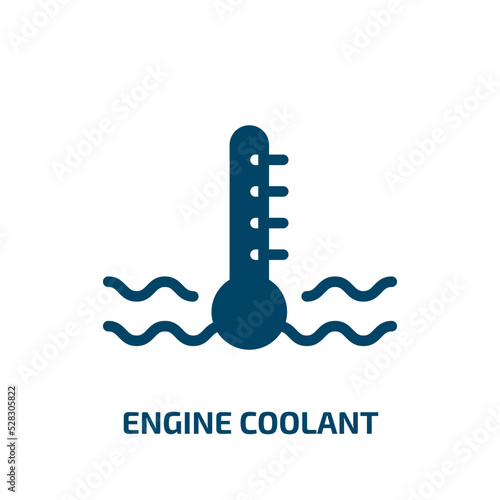 engine coolant vector icon. engine coolant, vehicle, engine filled icons from flat car dashboard signals concept. Isolated black glyph icon, vector illustration symbol element for web design and