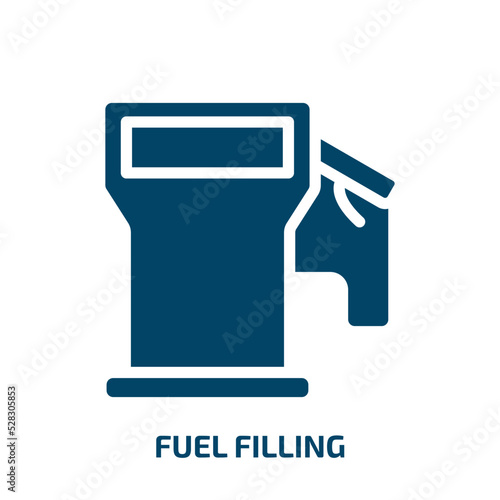 fuel filling vector icon. fuel filling, fuel, power filled icons from flat car dashboard signals concept. Isolated black glyph icon, vector illustration symbol element for web design and mobile apps