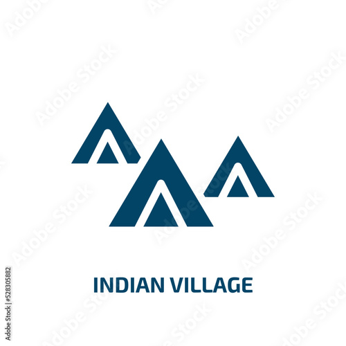indian village vector icon. indian village, village, cartoon filled icons from flat american indigenous signals concept. Isolated black glyph icon, vector illustration symbol element for web design