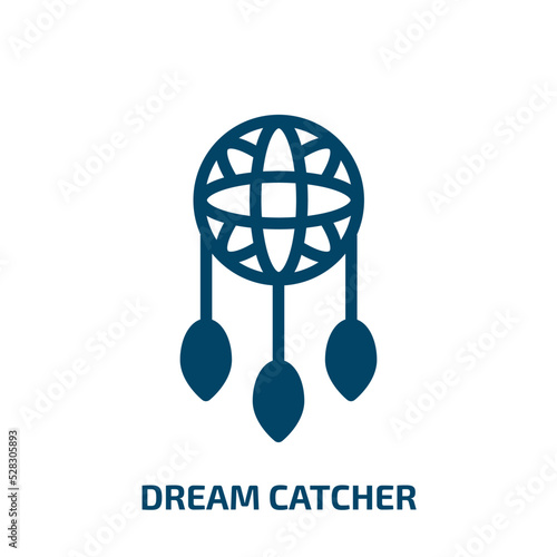 dream catcher vector icon. dream catcher, catcher, decoration filled icons from flat american indigenous signals concept. Isolated black glyph icon, vector illustration symbol element for web design