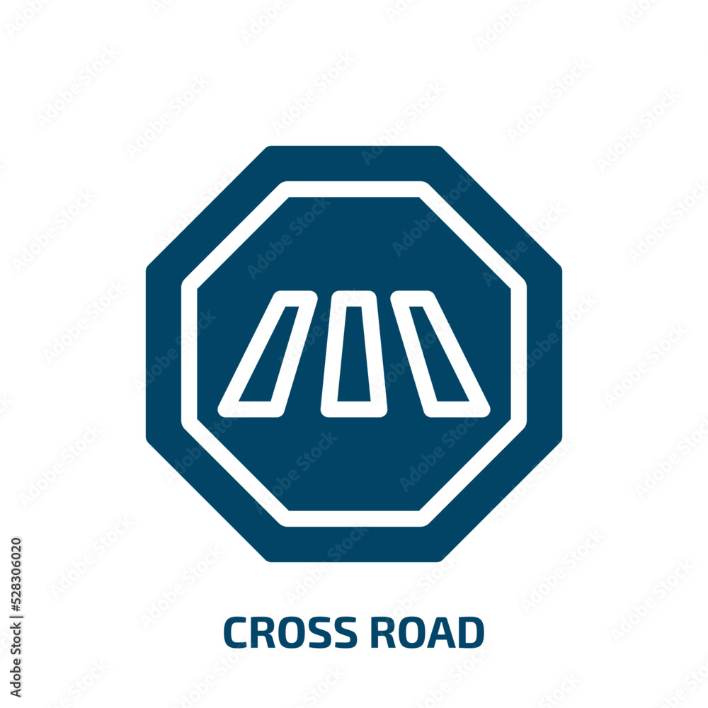 cross road vector icon. cross road, road, cross filled icons from flat traffic signs concept. Isolated black glyph icon, vector illustration symbol element for web design and mobile apps cross road vector icon. cross road, road, cross filled icons from flat traffic signs concept. Isolated black glyph icon, vector illustration symbol element for web design and mobile apps