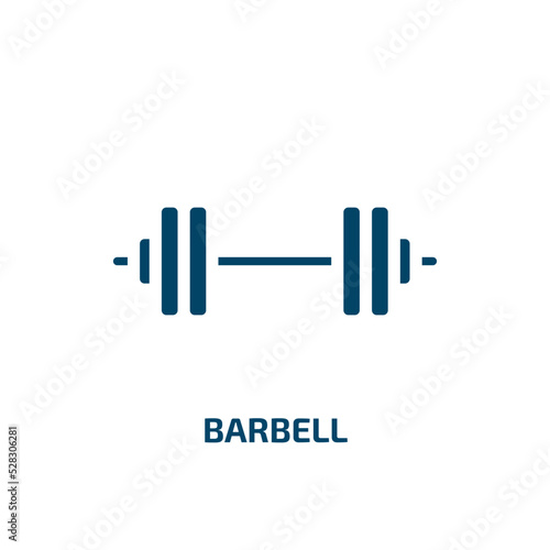 barbell vector icon. barbell, fitness, sport filled icons from flat gym equipment concept. Isolated black glyph icon, vector illustration symbol element for web design and mobile apps