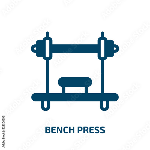 bench press vector icon. bench press  equipment  fitness filled icons from flat gym equipment concept. Isolated black glyph icon  vector illustration symbol element for web design and mobile apps
