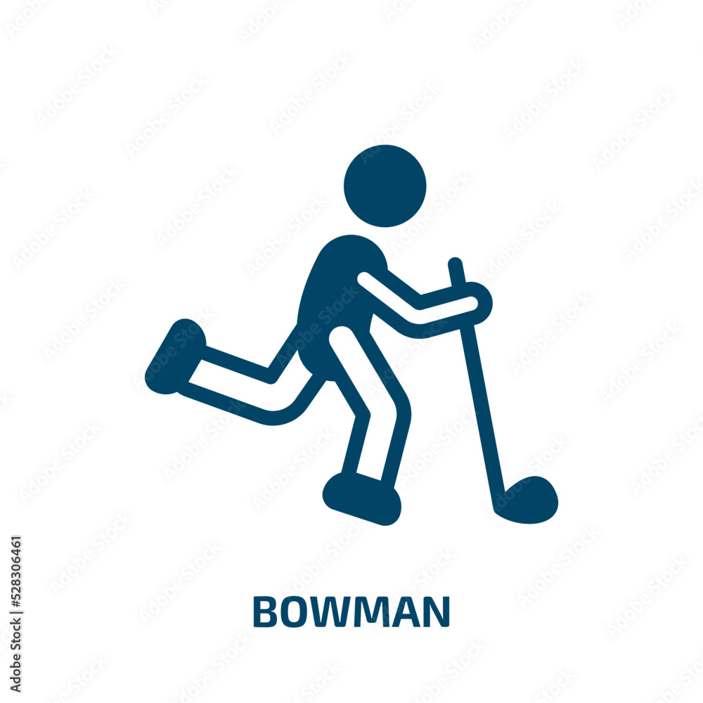 bowman vector icon. bowman, archery, bow filled icons from flat hockey concept. Isolated black glyph icon, vector illustration symbol element for web design and mobile apps