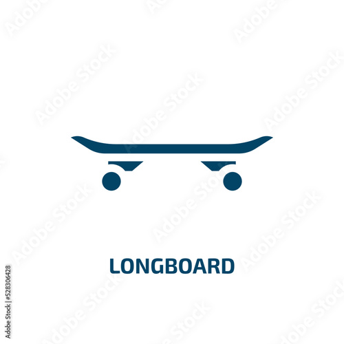 longboard vector icon. longboard, skate, equipment filled icons from flat sport equipment concept. Isolated black glyph icon, vector illustration symbol element for web design and mobile apps