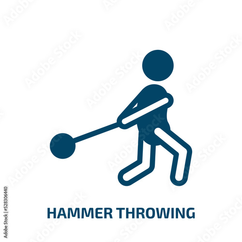hammer throwing vector icon. hammer throwing, equipment, axe filled icons from flat sport equipment concept. Isolated black glyph icon, vector illustration symbol element for web design and mobile