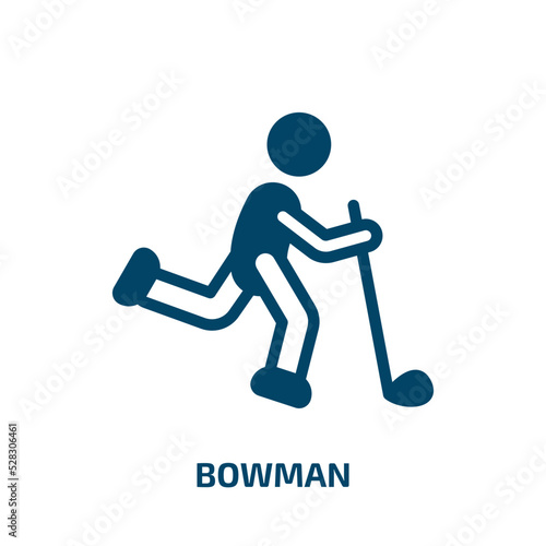 bowman vector icon. bowman, archery, bow filled icons from flat hockey concept. Isolated black glyph icon, vector illustration symbol element for web design and mobile apps
