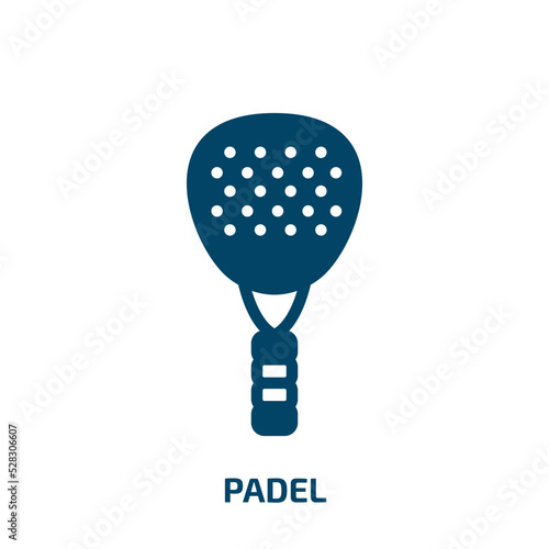 padel vector icon. padel, racket, tennis filled icons from flat sports concept. Isolated black glyph icon, vector illustration symbol element for web design and mobile apps