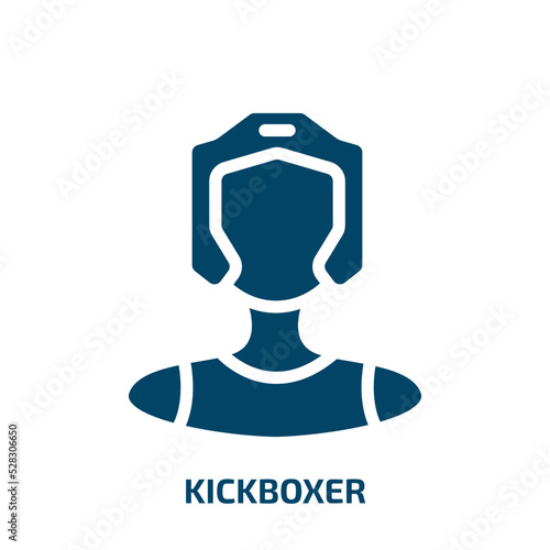 kickboxer vector icon. kickboxer, boxing, kickboxing filled icons from flat sport avatars concept. Isolated black glyph icon, vector illustration symbol element for web design and mobile apps