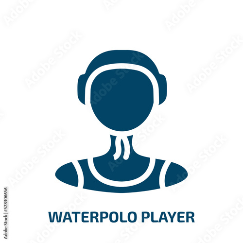 waterpolo player vector icon. waterpolo player, game, competition filled icons from flat sport avatars concept. Isolated black glyph icon, vector illustration symbol element for web design and mobile