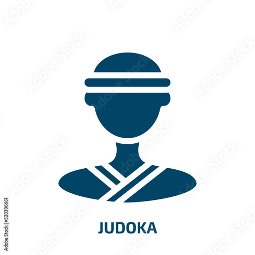 judoka vector icon. judoka, judo, taekwondo filled icons from flat sport avatars concept. Isolated black glyph icon, vector illustration symbol element for web design and mobile apps
