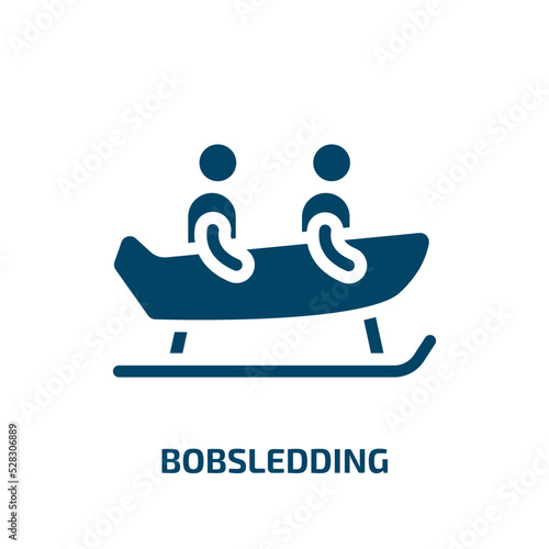 bobsledding vector icon. bobsledding, winter, competition filled icons from flat x treme concept. Isolated black glyph icon, vector illustration symbol element for web design and mobile apps