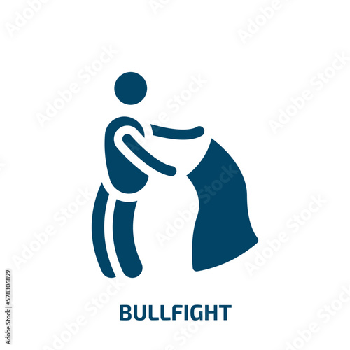 bullfight vector icon. bullfight, cow, angry filled icons from flat x treme concept. Isolated black glyph icon, vector illustration symbol element for web design and mobile apps