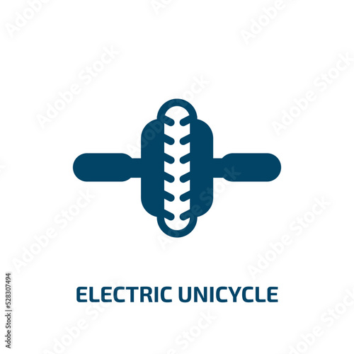 electric unicycle vector icon. electric unicycle, bike, unicycle filled icons from flat gym concept. Isolated black glyph icon, vector illustration symbol element for web design and mobile apps