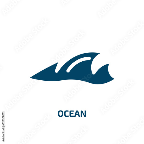 ocean vector icon. ocean  sea  travel filled icons from flat summer concept. Isolated black glyph icon  vector illustration symbol element for web design and mobile apps