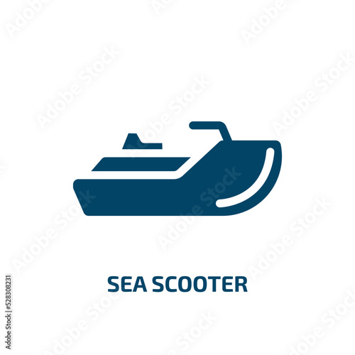 sea scooter vector icon. sea scooter, sea, scooter filled icons from flat transporters concept. Isolated black glyph icon, vector illustration symbol element for web design and mobile apps