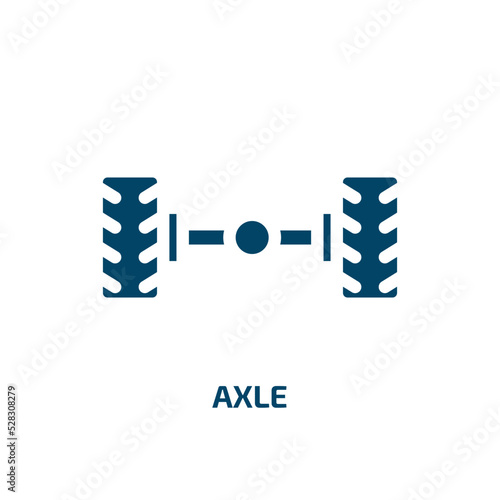 axle vector icon. axle, wheel, equipment filled icons from flat car service concept. Isolated black glyph icon, vector illustration symbol element for web design and mobile apps