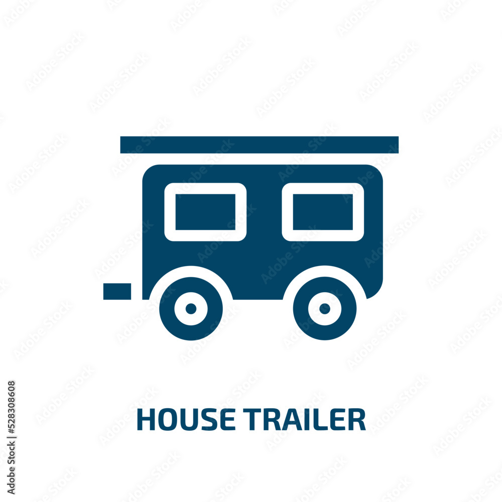 house trailer vector icon. house trailer, house, vehicle filled icons from flat travel concept. Isolated black glyph icon, vector illustration symbol element for web design and mobile apps house trailer vector icon. house trailer, house, vehicle filled icons from flat travel concept. Isolated black glyph icon, vector illustration symbol element for web design and mobile apps