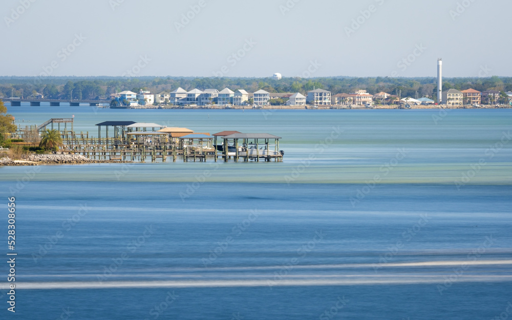 long exposure shot of an inland bay in Florida. 