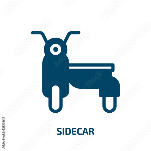 sidecar vector icon. sidecar, bar, alcohol filled icons from flat vehicles and transport concept. Isolated black glyph icon, vector illustration symbol element for web design and mobile apps