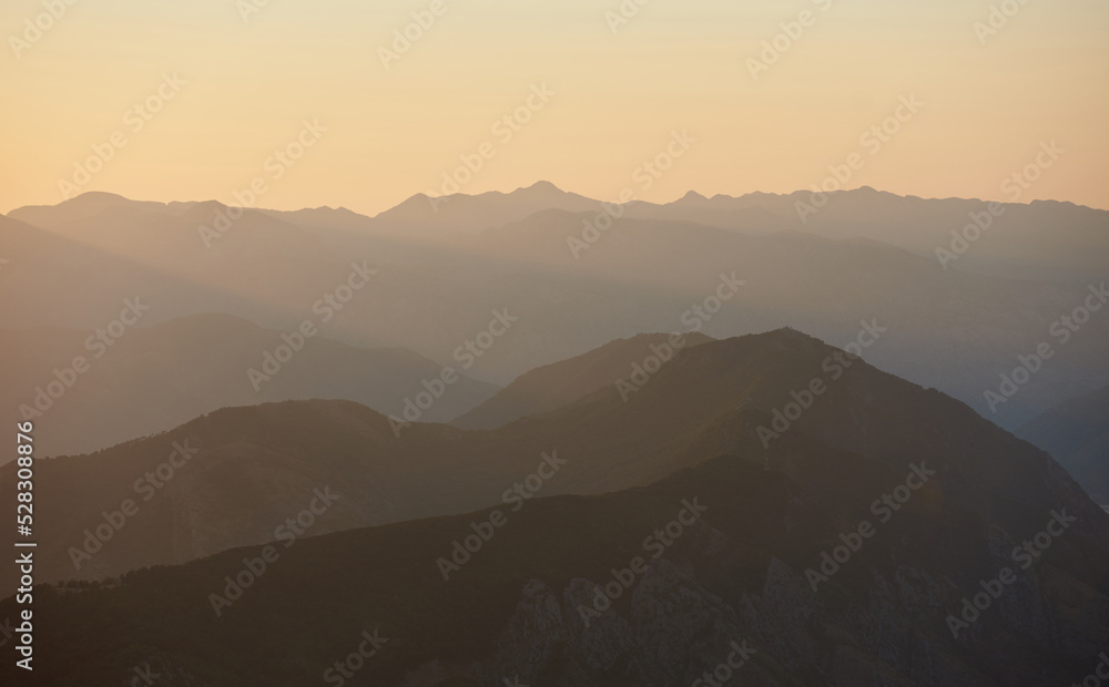 Mountain range at golden hour