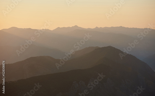 Mountain range at golden hour