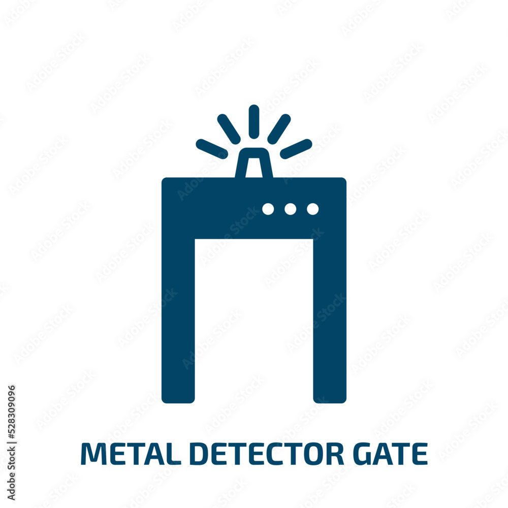 metal detector gate vector icon. metal detector gate, access, weapon filled icons from flat airport and travel concept. Isolated black glyph icon, vector illustration symbol element for web design and