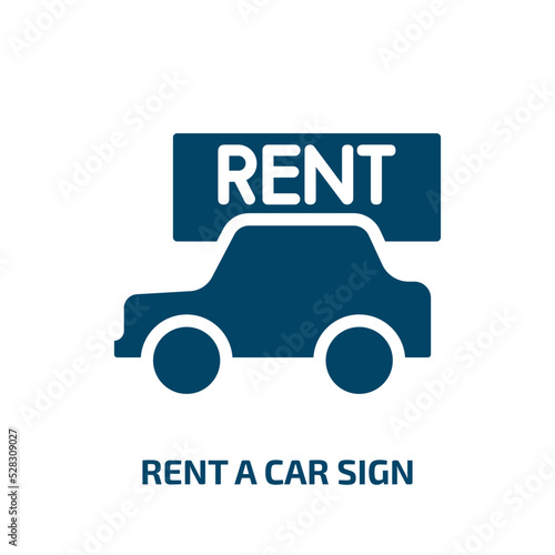 rent a car sign vector icon. rent a car sign, rent, auto filled icons from flat airport and travel concept. Isolated black glyph icon, vector illustration symbol element for web design and mobile apps