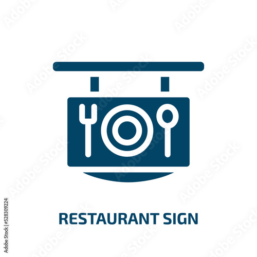 restaurant sign vector icon. restaurant sign, restaurant, food filled icons from flat airport and travel concept. Isolated black glyph icon, vector illustration symbol element for web design and