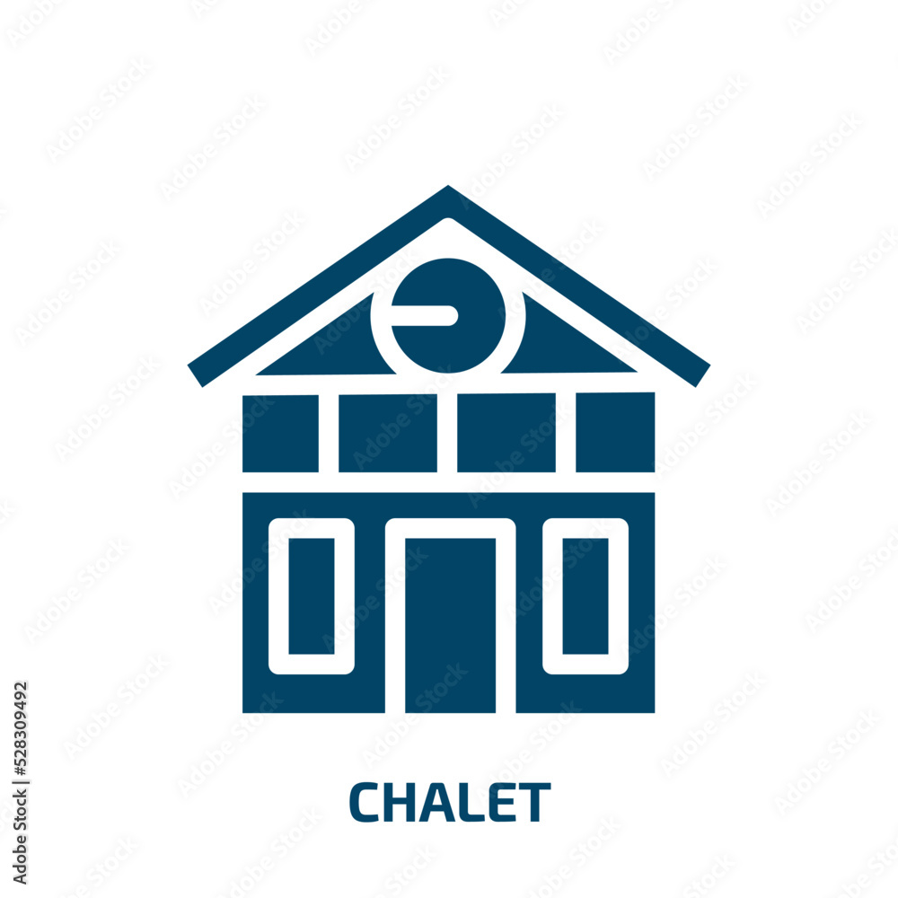 chalet vector icon. chalet, house, cottage filled icons from flat winter concept. Isolated black glyph icon, vector illustration symbol element for web design and mobile apps