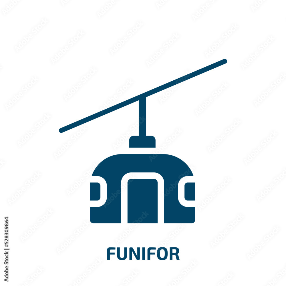 Fototapeta premium funifor vector icon. funifor, vector, graphic filled icons from flat vehicles and transports concept. Isolated black glyph icon, vector illustration symbol element for web design and mobile apps