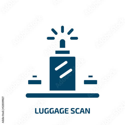 luggage scan vector icon. luggage scan, luggage, passenger filled icons from flat airport concept. Isolated black glyph icon, vector illustration symbol element for web design and mobile apps