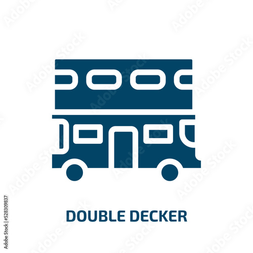 double decker vector icon. double decker, bus, transport filled icons from flat transportation concept. Isolated black glyph icon, vector illustration symbol element for web design and mobile apps