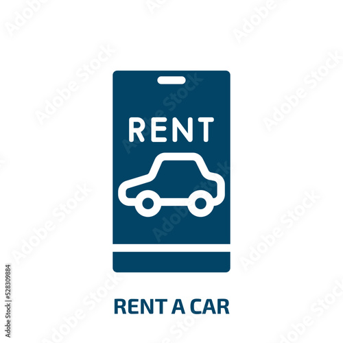 rent a car vector icon. rent a car, rent, car filled icons from flat travel app concept. Isolated black glyph icon, vector illustration symbol element for web design and mobile apps