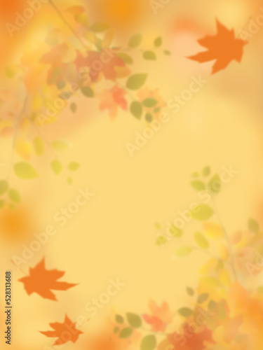 Autumn Banner Background with Colored Fall Leaves against a beautiful bokeh background. Good for Thanksgiving Day or Halloween With Copy Space