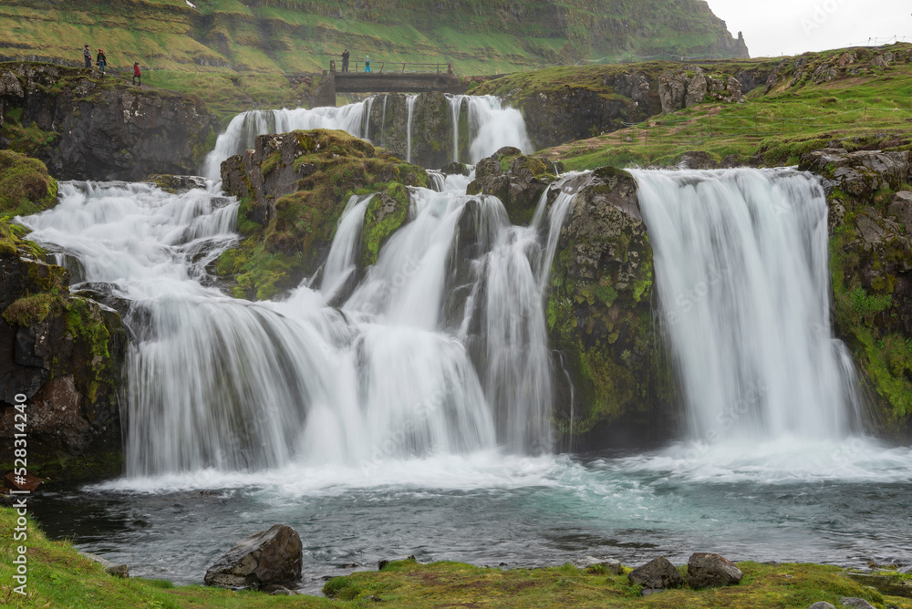 Summer Light Beautiful Waterfall Iceland Landscape Kirkjufell Panorama Mountain Sunset Summer Light Beautiful Waterfall Iceland Landscape Kirkjufell Panorama Mountain Sunset