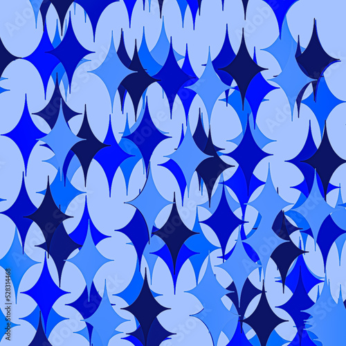 seamless pattern with blue flowers
