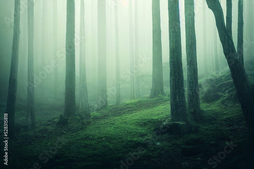 Stampa su tela misty forest in the morning