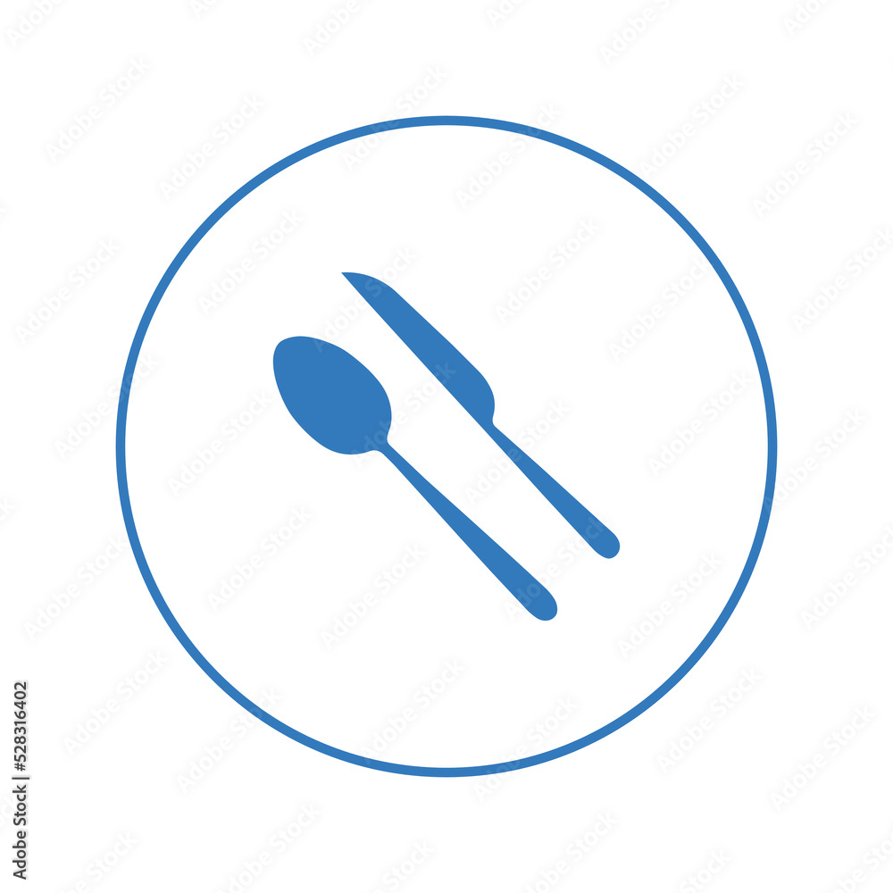 Dining fork knife cutlery icon | Circle version icon |
