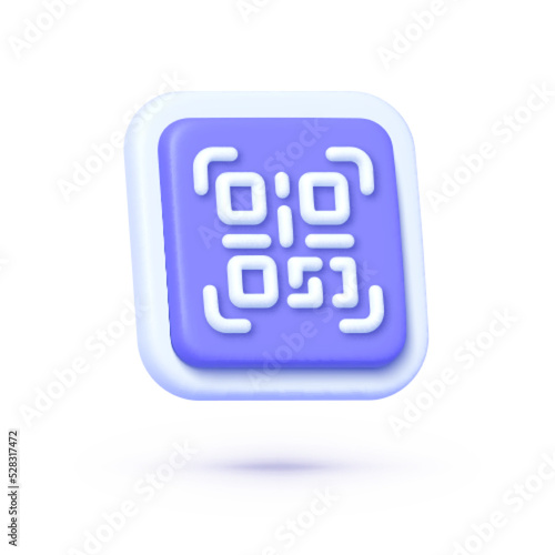 Modern qr code, great design for any purposes. Computer technology concept. Vector isolated icon