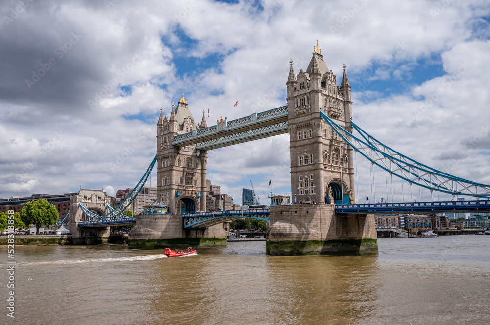 London, UK - August 21, 2022: Tower bridge in London city, England, UK
