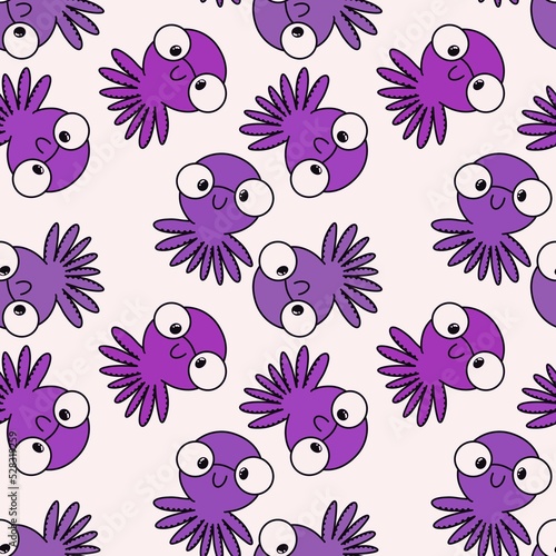Animals cartoon seamless octopus pattern for wrapping paper and kids clothes print and fabrics and linens