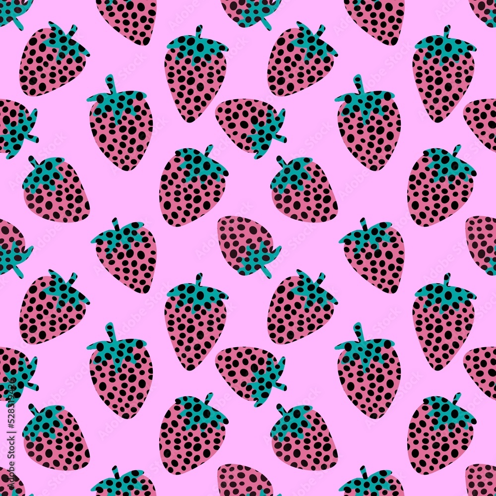 Cartoon berries seamless kawaii strawberry pattern for wrapping paper and kids clothes print and fabrics and textiles Cartoon berries seamless kawaii strawberry pattern for wrapping paper and kids clothes print and fabrics and textiles