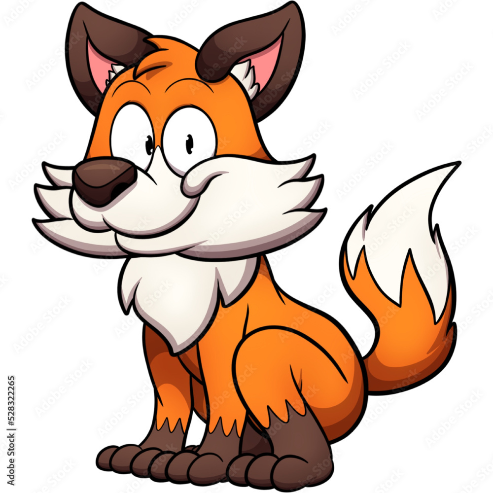 Cute fox. Vector clip art illustration with simple gradients. All in one single layer.