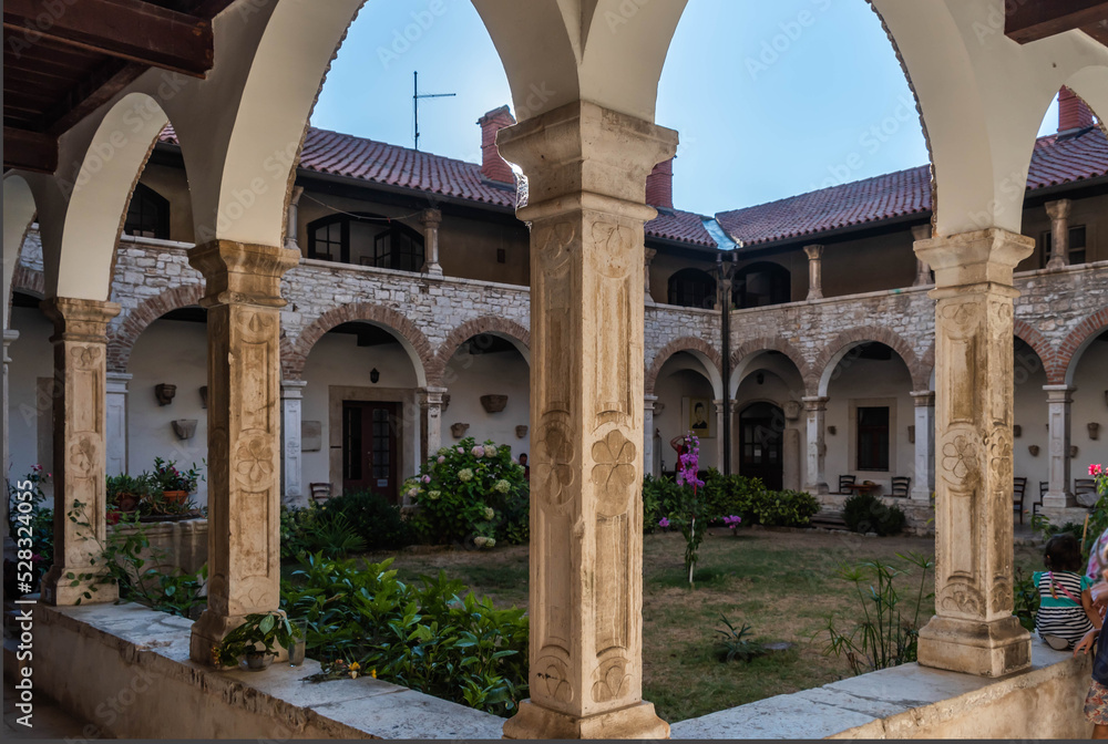 cloister of the saint francis monastery in pula, croatia