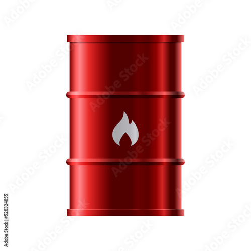 Steel red barrel with flame sign vector illustration