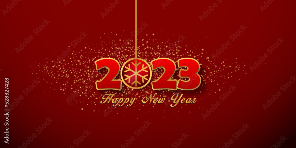 Happy new year 2023 background with chinese lantern numbers