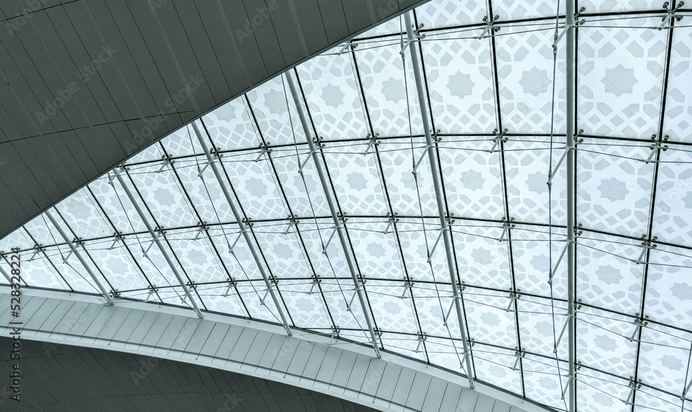 Obraz premium Abstract architecture with concrete, steel and glass materials