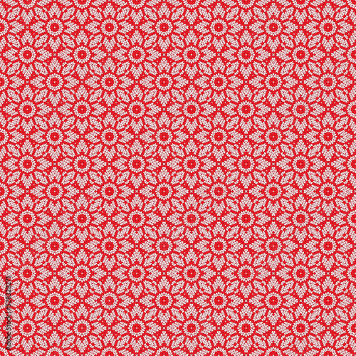 Geometric Red Texture Floral Shape Interior Design Background Fabric Clothes Fashion Textile Tiles Decorative Laminates Elements Wallpaper Graphics Art Print Wrapping Paper Banner Carpet Pattern